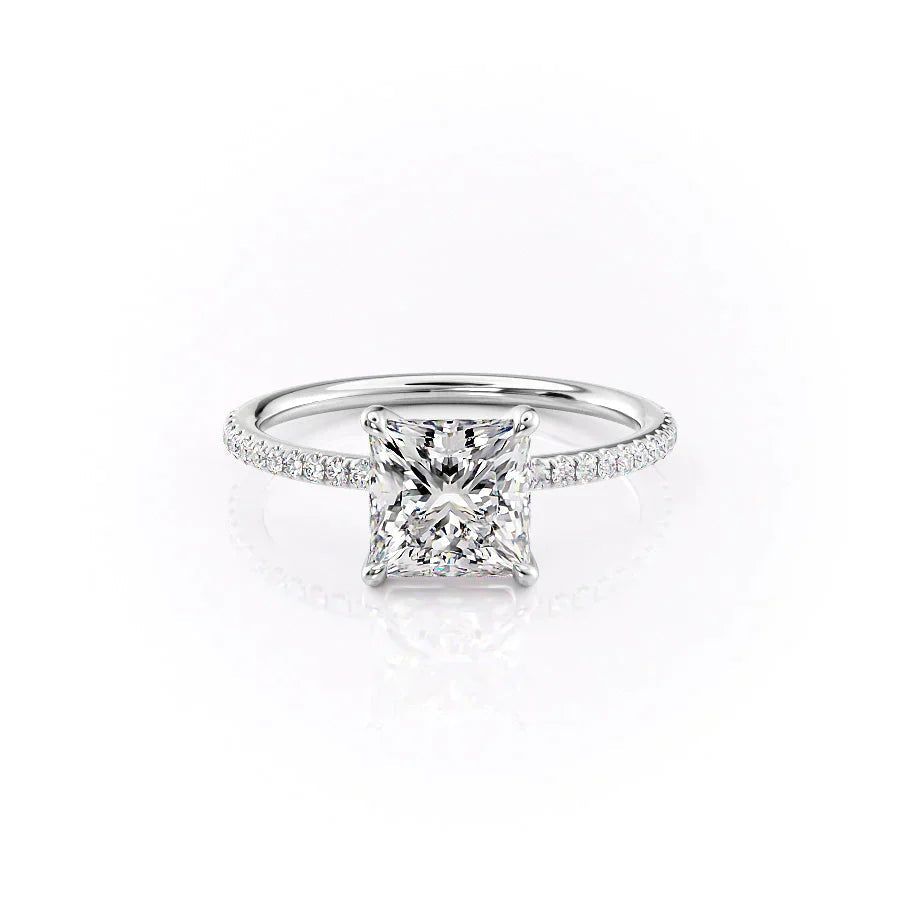 Prismora 1ct Princess Diamond Ring Pave Radiance