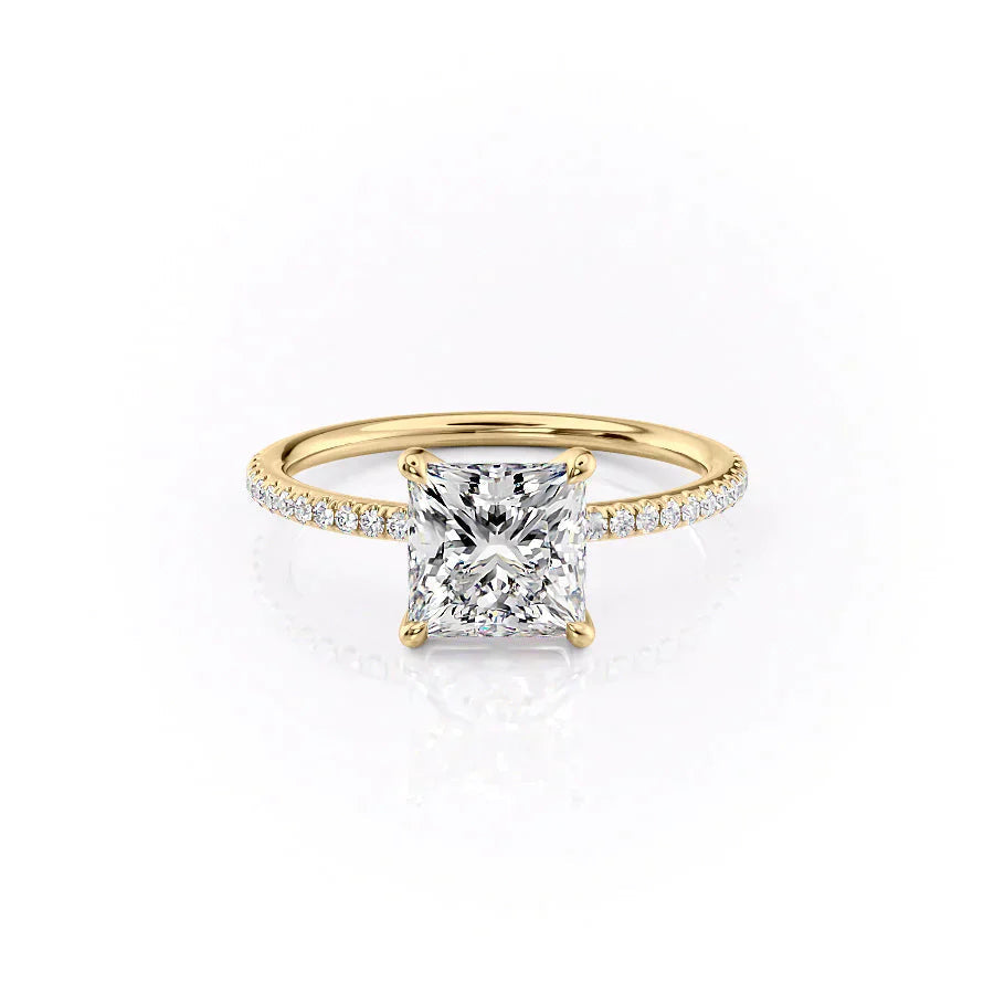 Prismora 1ct Princess Diamond Ring Pave Radiance