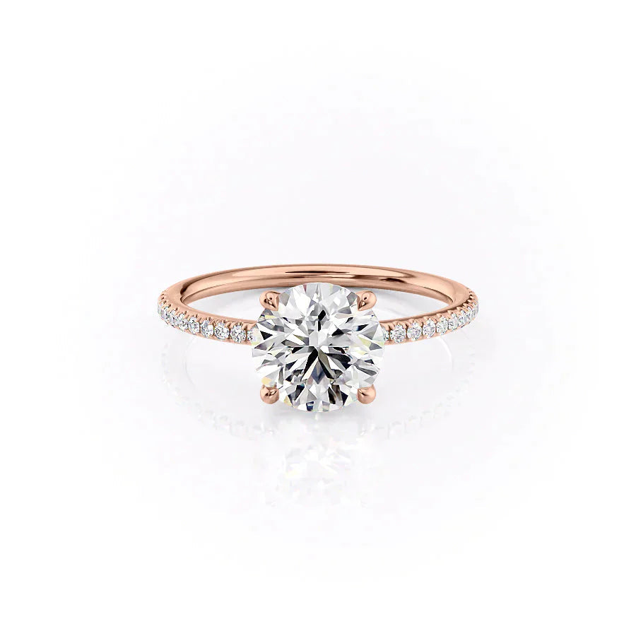 Celestia 1ct Round Diamond Ring Pave Elegance