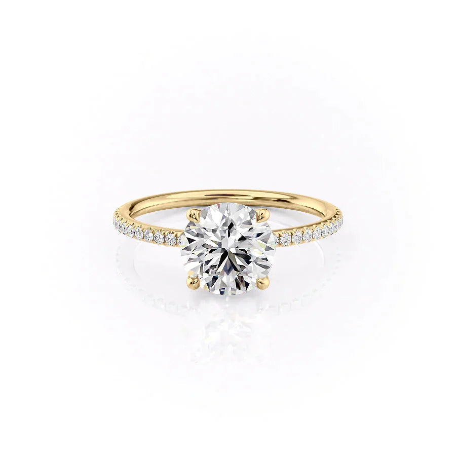 Celestia 1ct Round Diamond Ring Pave Elegance