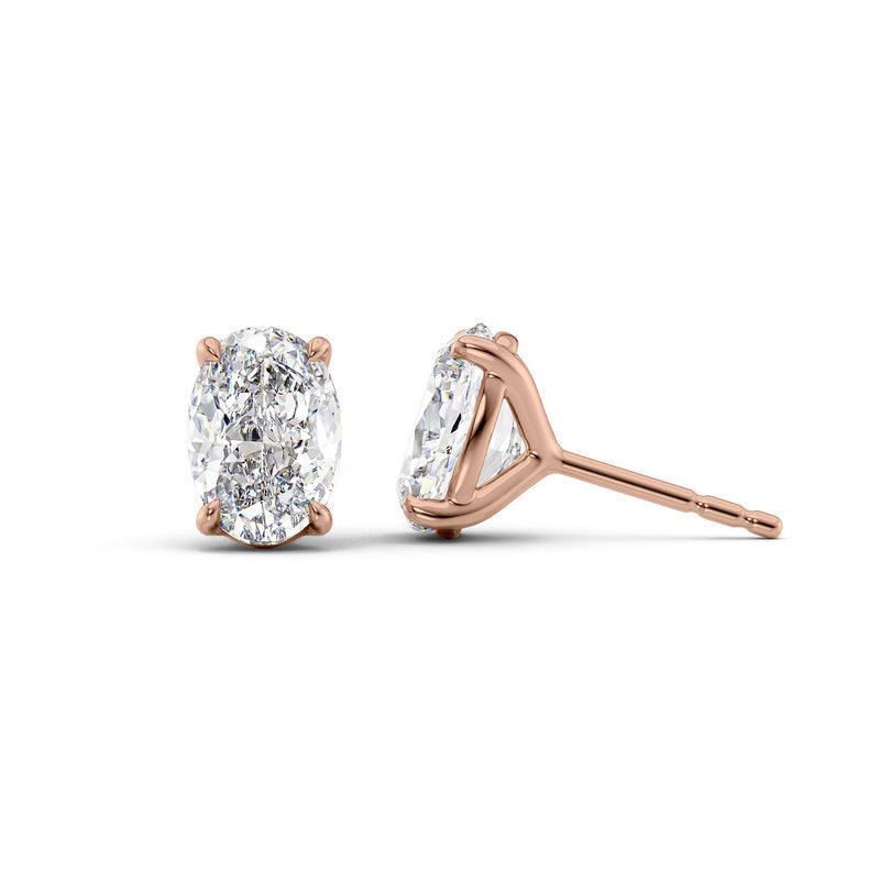 Elara 1ct Oval Diamond Studs Minimal Solitaire