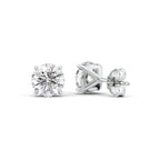 Luna 1ct Round Diamond Stud Earrings – SVARNA