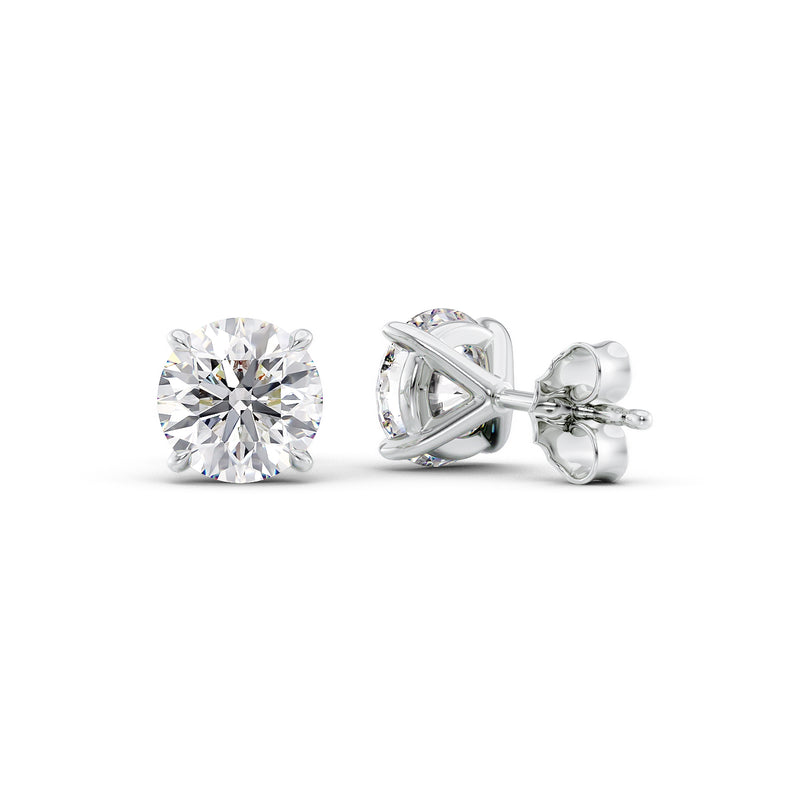 Luna 1ct Round Diamond Stud Earrings – SVARNA