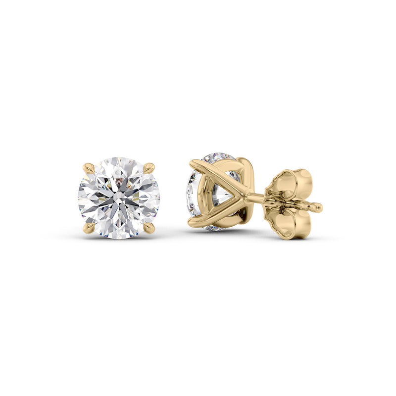 Luna 1ct Round Diamond Stud Earrings – SVARNA