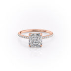 Astoria 1ct Asscher Diamond Ring Pave Elegance