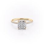 Astoria 1ct Asscher Diamond Ring Pave Elegance