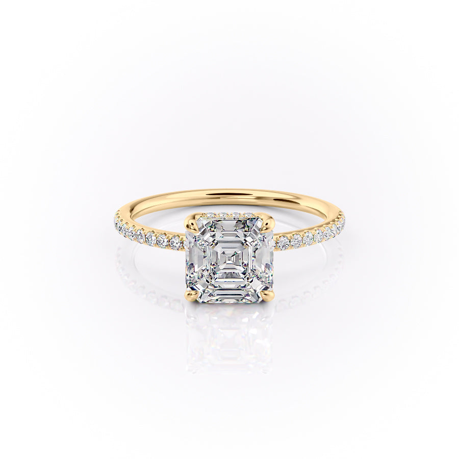 Astoria 1ct Asscher Diamond Ring Pave Elegance
