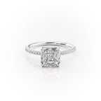 Astoria 1ct Asscher Diamond Ring Pave Elegance White Front 