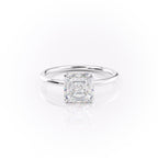 Astrae 1ct Asscher Cut Diamond Ring Classic Solitaire White Front