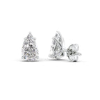 Aureline 1ct Pear Diamond Studs Timeless Solitaire White Back