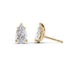 Aureline 1ct Pear Diamond Studs Timeless Solitaire Yellow Front