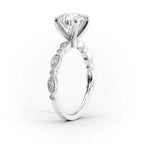 Calistra 1ct Cushion Diamond Ring Vintage Halo Charm White Side