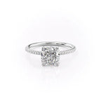 Cushira 1ct Cushion Diamond Ring Pave Light White Front