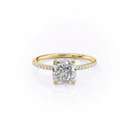 Cushira 1ct Cushion Diamond Ring Pave Light Yellow Front