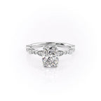 Elvoria 1ct Elongated Cushion Diamond Ring Vintage Glow White Front
