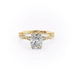 Elvoria 1ct Elongated Cushion Diamond Ring Vintage Glow Yellow Front