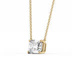 Emerelle 1ct Emerald Diamond Necklace Classic Solitaire Yellow Side