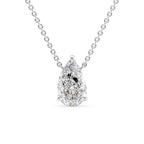 Lunara 1ct Pear Diamond Necklace Classic Solitaire White Front