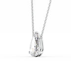 Lunara 1ct Pear Diamond Necklace Classic Solitaire White Side
