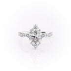 Maelira 1ct Marquise Diamond Ring Vintage Royal Grace White Front