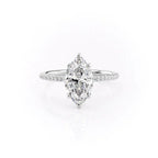 Mariluxe 1ct Marquise Diamond Ring Pave Shine White Front