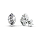 Marisel 1ct Marquise Diamond Studs Modern Bezel White Back