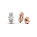 Marquessa 1ct Marquise Diamond Studs Solitaire Rose Back