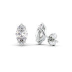 Marquessa 1ct Marquise Diamond Studs Solitaire White Back