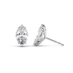 Marquessa 1ct Marquise Diamond Studs Solitaire White Front