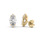 Marquessa 1ct Marquise Diamond Studs Solitaire Yellow Back