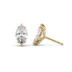 Marquessa 1ct Marquise Diamond Studs Solitaire Yellow Front