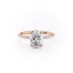 Ovaline 1ct Oval Diamond Ring Pave Grace Rose Front
