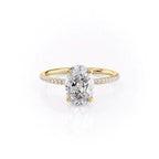 Ovaline 1ct Oval Diamond Ring Pave Grace Yellow Front
