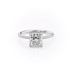 Prismora 1ct Princess Diamond Ring Pave Radiance White Front