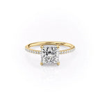 Prismora 1ct Princess Diamond Ring Pave Radiance Yellow Front