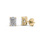 Radellia 1ct Radiant Diamond Studs Solitaire Back 