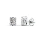 Radellia 1ct Radiant Diamond Studs Solitaire White Back