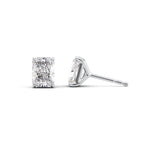 Radellia 1ct Radiant Diamond Studs Solitaire White Front