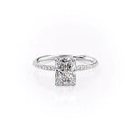 Ravelle 1ct Radiant Diamond Ring Pave Glow White Front