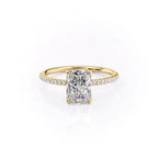 Ravelle 1ct Radiant Diamond Ring Pave Glow Yellow Front