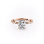 Raylina 1ct Radiant Diamond Ring Vintage Sparkle Charm Rose Front