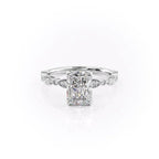 Raylina 1ct Radiant Diamond Ring Vintage Sparkle Charm White Front