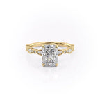 Raylina 1ct Radiant Diamond Ring Vintage Sparkle Charm Yellow Front