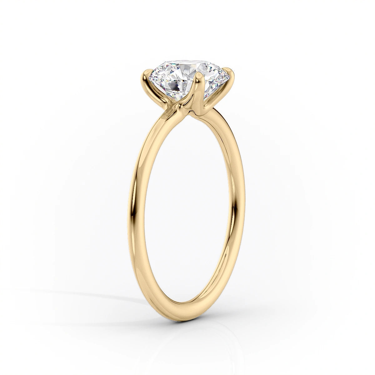 Solvera 1ct Round Diamond Ring Classic Solitaire Elegance Yellow Side